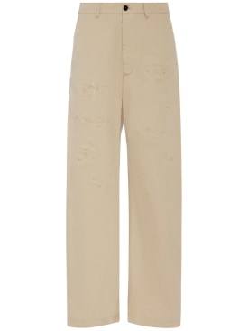 Dsquared2: Pantalon chino oversize en coton usé - Desert Tan - men_0 | Luisa Via Roma