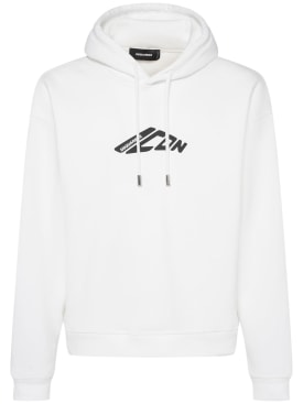 Dsquared2: Icon logo hoodie - White - men_0 | Luisa Via Roma
