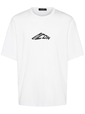Dsquared2: Loose fit icon logo t-shirt - White - men_0 | Luisa Via Roma