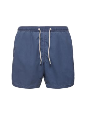 Mc2 Saint Barth: 复古超轻科技织物沙滩裤 - 蓝色 - men_0 | Luisa Via Roma