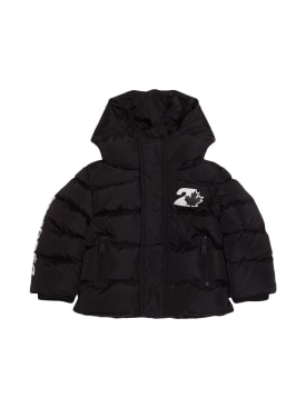 Dsquared2: Hooded nylon puffer jacket - Black - kids-girls_0 | Luisa Via Roma