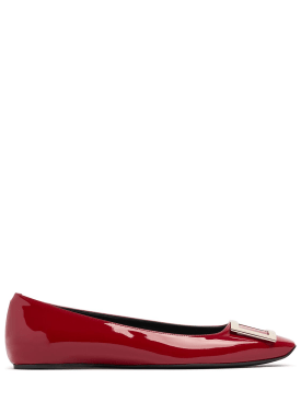 Roger Vivier: 10mm Trompette patent leather flats - Red - women_0 | Luisa Via Roma