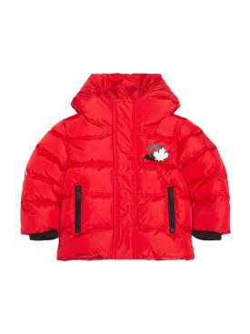 Dsquared2: Hooded nylon puffer jacket - Red - kids-girls_0 | Luisa Via Roma
