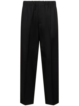 Jil Sander: Relaxed版型羊毛华达呢短款裤子 - 黑色 - men_0 | Luisa Via Roma