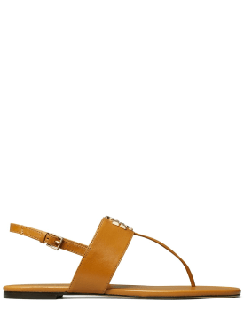 Tory Burch: Sandales en cuir Eleanor 5 mm - Brun Roux - women_0 | Luisa Via Roma