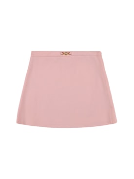 Versace: Viscose blend compact jersey mini skirt - Pink - kids-girls_0 | Luisa Via Roma