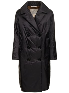 Max Mara: Greenco padded waterproof long jacket - Black - women_0 | Luisa Via Roma