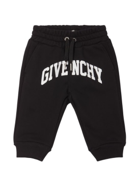 Givenchy: Pantalones deportivos de algodón estampado - Negro - kids-girls_0 | Luisa Via Roma