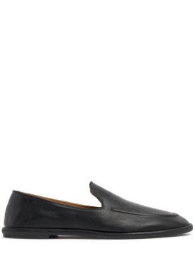 The Row: Canal leather loafers - Black - women_0 | Luisa Via Roma