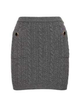 Alessandra Rich: Wool knit mini skirt - Grey - women_0 | Luisa Via Roma