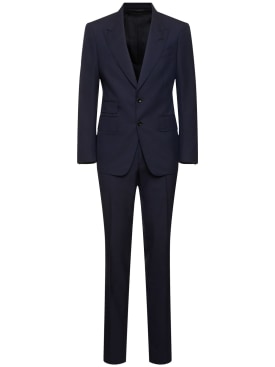 Tom Ford: Shelton peak lapel suit - Midnight Blue - men_0 | Luisa Via Roma