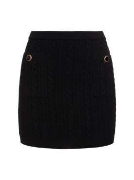 Alessandra Rich: Wool knit mini skirt - Siyah - women_0 | Luisa Via Roma