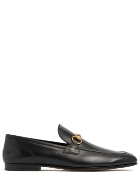 Gucci: Jordaan horsebit leather loafers - Siyah - men_0 | Luisa Via Roma