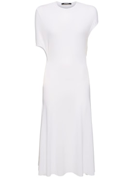 Jacquemus: La Robe Salerno midi dress - Beyaz - women_0 | Luisa Via Roma