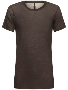 Rick Owens: T-Shirt aus Baumwolle „Basic“ - Dunkler Staub - men_0 | Luisa Via Roma