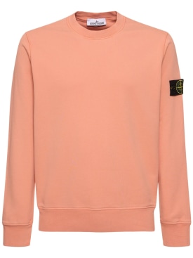 Stone Island: Crewneck sweatshirt - 橙色 - men_0 | Luisa Via Roma