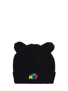 InBetweeners: Bear ears wool blend hat - Black - men_0 | Luisa Via Roma