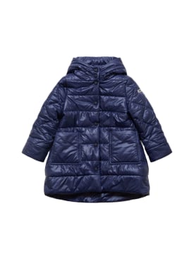 Monnalisa: Hooded poly puffer jacket - Blue - kids-girls_0 | Luisa Via Roma