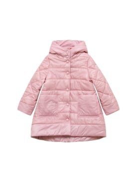 Monnalisa: Hooded poly puffer jacket - Pink - kids-girls_0 | Luisa Via Roma