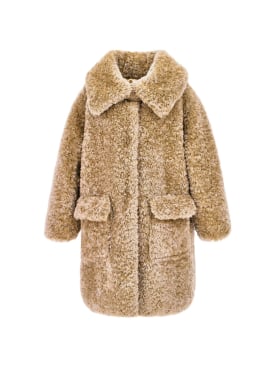 Monnalisa: Poly faux fur coat - Beige - kids-girls_0 | Luisa Via Roma