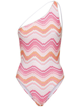 Missoni: Lurex printed one piece swimsuit - Pink/Multi - women_0 | Luisa Via Roma