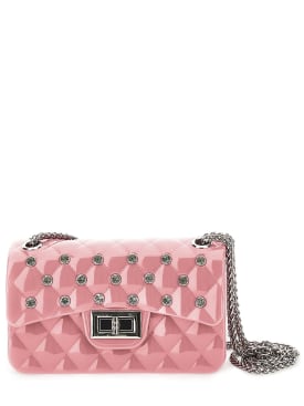 Monnalisa: Embellished faux leather bag - Pink - kids-girls_0 | Luisa Via Roma