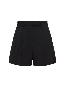 MSGM: Shorts aus Wollmischgewebe - Schwarz - women_0 | Luisa Via Roma