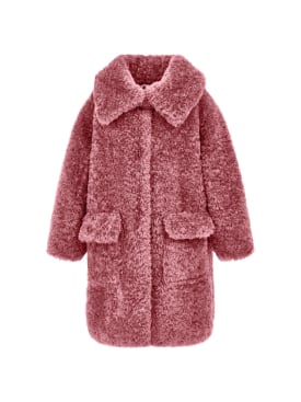 Monnalisa: Poly faux fur coat - Pink - kids-girls_0 | Luisa Via Roma