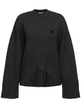 The Attico: Merino wool & cashmere sweater - Grey - women_0 | Luisa Via Roma