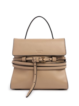 Moschino: Sac à main mini en cuir nappa Tie Me - Beige - women_0 | Luisa Via Roma