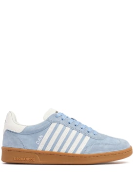 Dsquared2: 20mm Boxer suede sneakers - Blue/White - women_0 | Luisa Via Roma