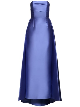 Solace London: Tiffany twill long dress - Light Purple - women_0 | Luisa Via Roma