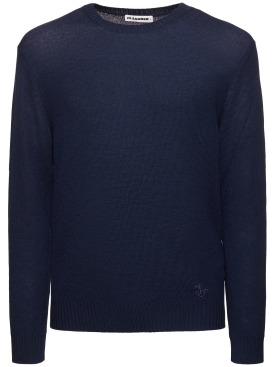 Jil Sander: Extrafine wool knit sweater - Midnight - men_0 | Luisa Via Roma