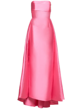 Solace London: Tiffany twill long dress - Pink - women_0 | Luisa Via Roma