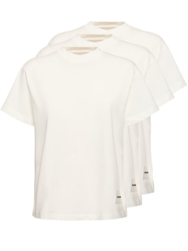 Jil Sander: Pack of 3 short sleeve t-shirts - Black - women_0 | Luisa Via Roma