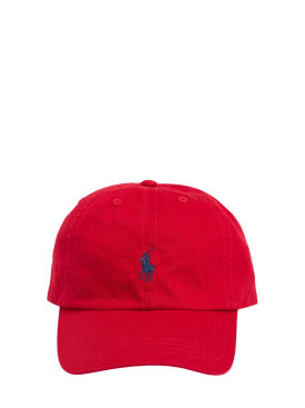 Polo Ralph Lauren: Cotton gabardine baseball cap w/logo - Red - kids-girls_0 | Luisa Via Roma