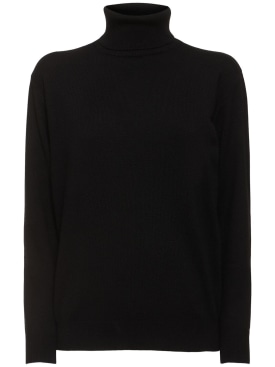 Brunello Cucinelli: Suéter de cashmere con cuello vuelto - Negro - women_0 | Luisa Via Roma