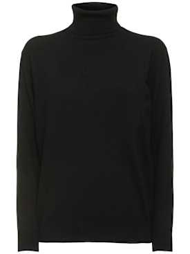 Brunello Cucinelli: Maglia collo alto in cashmere - Nero - women_0 | Luisa Via Roma