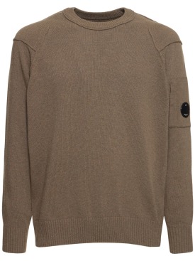 C.P. Company: Wool blend crewneck sweater - Walnut - men_0 | Luisa Via Roma