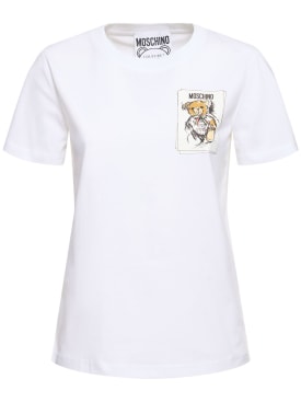Moschino: Cotton jersey t-shirt - White - women_0 | Luisa Via Roma