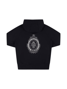 Etro: Embroidered cotton jersey hoodie - Dark Blue - kids-boys_0 | Luisa Via Roma