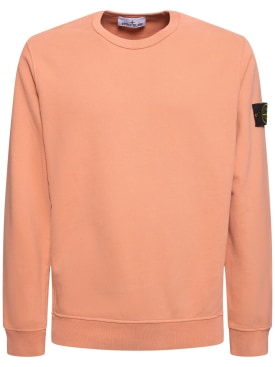 Stone Island: Crewneck sweatshirt - Orange - men_0 | Luisa Via Roma