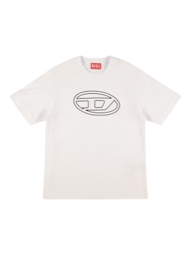 Diesel Kids: Cotton jersey t-shirt w/logo - White - kids-boys_0 | Luisa Via Roma