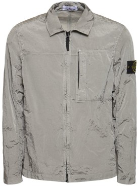 Stone Island: Tech zip overshirt - Grau - men_0 | Luisa Via Roma