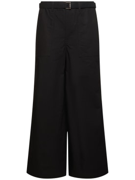 Sacai: Weite Hose aus Baumwollmischung - Schwarz - men_0 | Luisa Via Roma