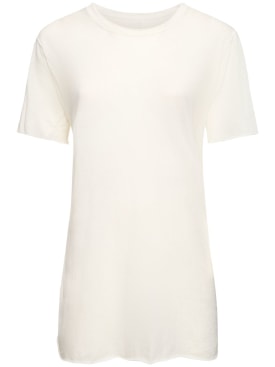 Rick Owens: Basic cotton t-shirt - Milk - women_0 | Luisa Via Roma