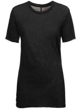 Rick Owens: Basic cotton t-shirt - Black - women_0 | Luisa Via Roma