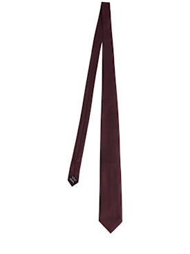 Tom Ford: 8cm Solid silk tie - Ruby - men_0 | Luisa Via Roma