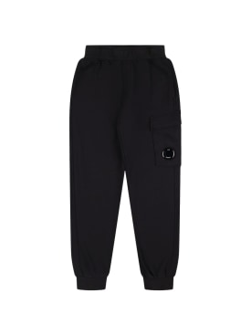 C.P. Company: Cotton cargo sweatpants - Black - kids-boys_0 | Luisa Via Roma