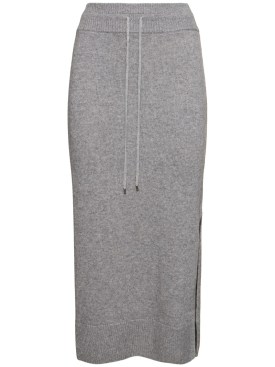 Ermanno Scervino: Knitted elastic waist midi skirt - Grey - women_0 | Luisa Via Roma